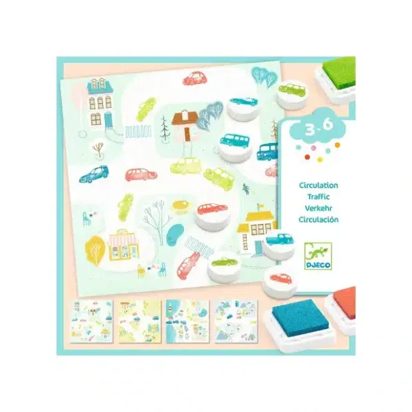 Set artistico crea con timbri Traffic Djeco