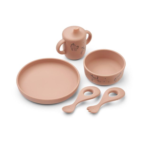 Set pappa silicone Vivi 4 pack baby unicorn rose LIEWOOD