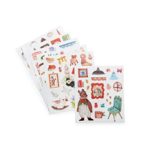 Album da colorare con 150 adesivi Les Minouchkas Moulin Roty