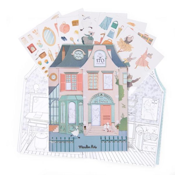 Album da colorare con 170 adesivi La petite Ecole de Dance Moulin Roty