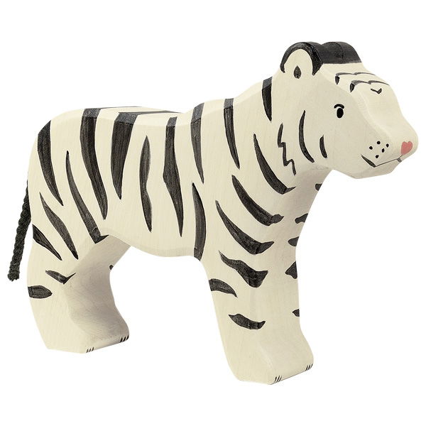Figura legno tigre bianca grande - Holztiger