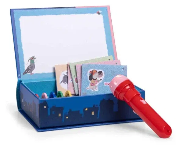 Libro cofanetto lampada proietta storie Cane puzzone Moulin Roty