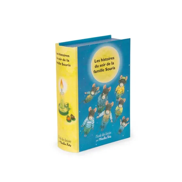 Libro cofanetto lampada proietta storie Famiglia Topini Moulin Roty