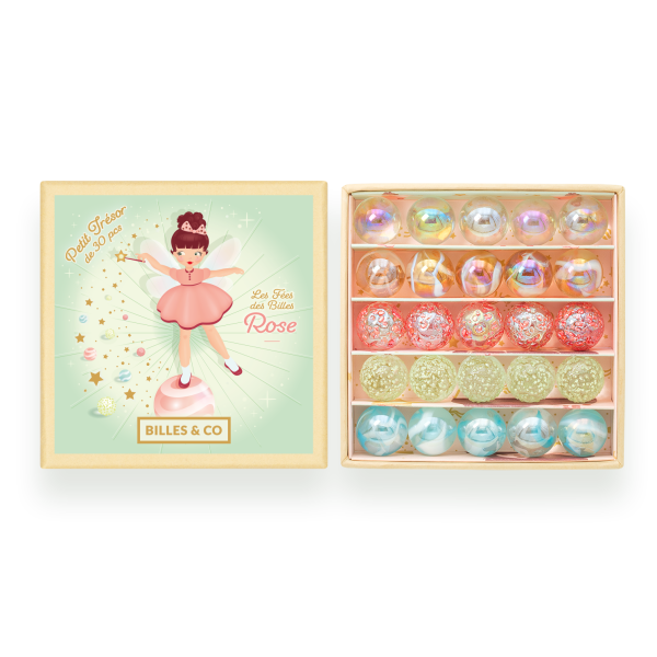 Scatola mini biglie Rose Fairy Billes & co
