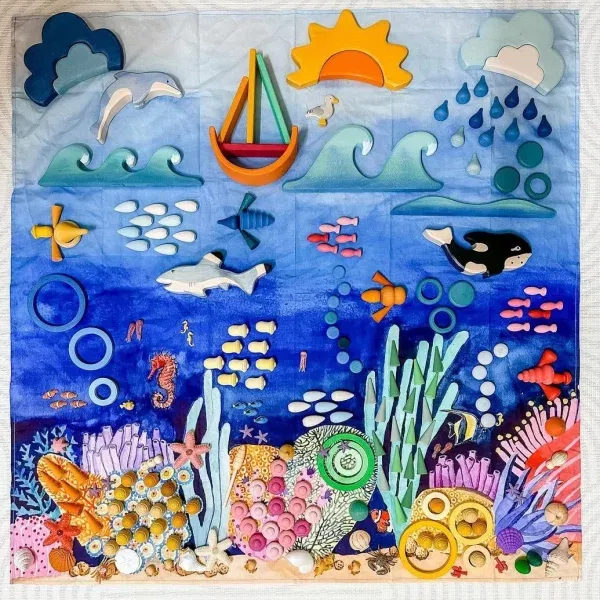 Telo gioco CORAL REEF 100x100 cm Wonderie