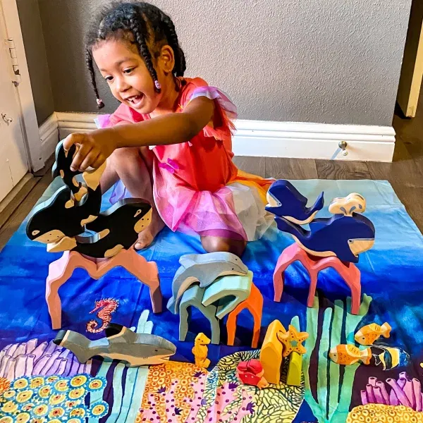 Telo gioco CORAL REEF 100x100 cm Wonderie