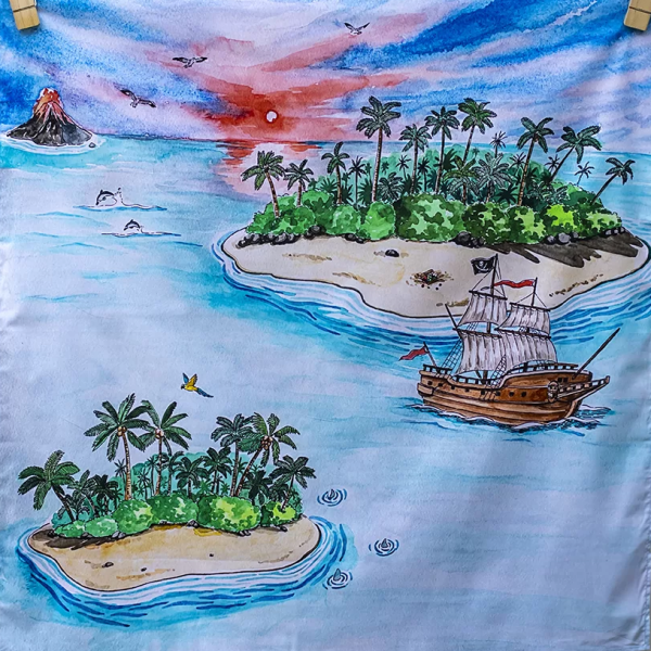 Telo gioco THE LOST ISLANDS 100x100 cm Wonderie