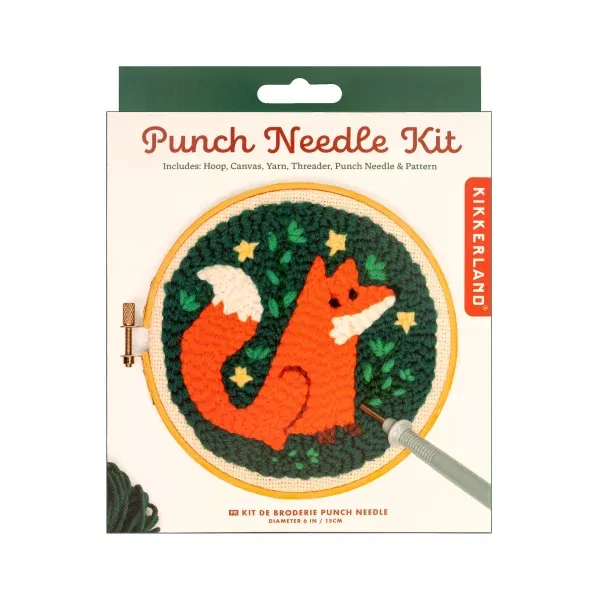 Kikkerland Set ricamo punch needle Fox