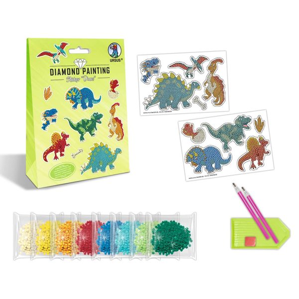 Kit creativo crea sticker con gemme dino URSUS