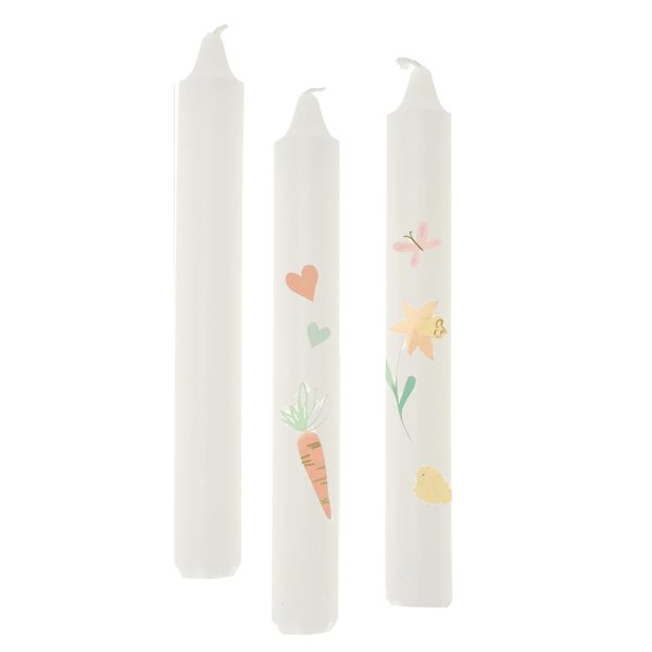 Set 10 candele cera bianco 18 x 150 mm