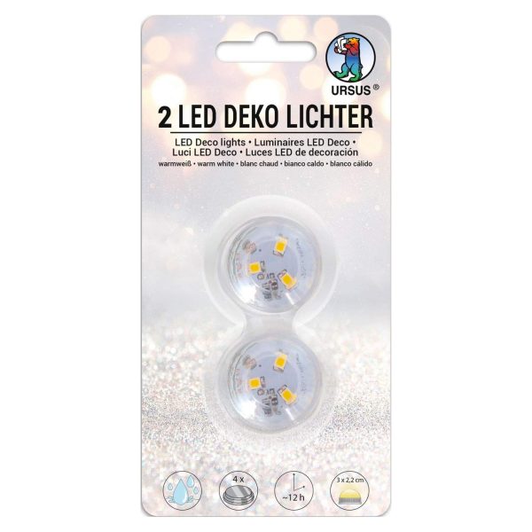 Set 2 mini luci led per lanterne URSUS