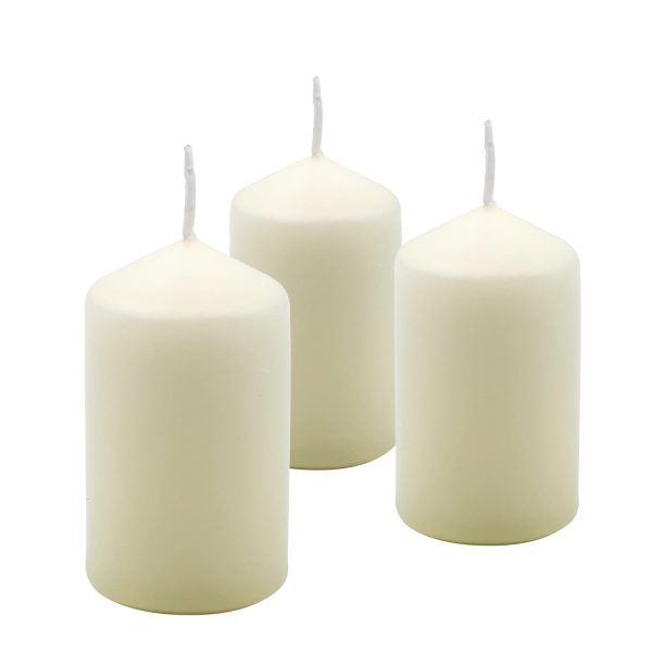 Set 3 candele cera avorio 40 x 70 mm