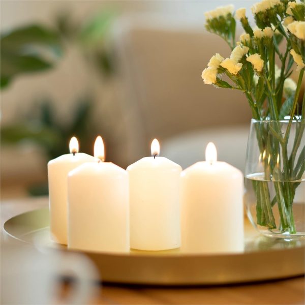 Set 3 candele cera avorio 40 x 70 mm