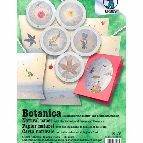 Set 5 fogli carta Botanic 23x33 cm URSUS