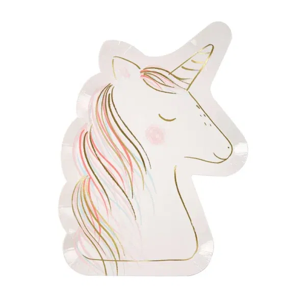 Set 8 Piatti sagomati unicorno MeriMeri