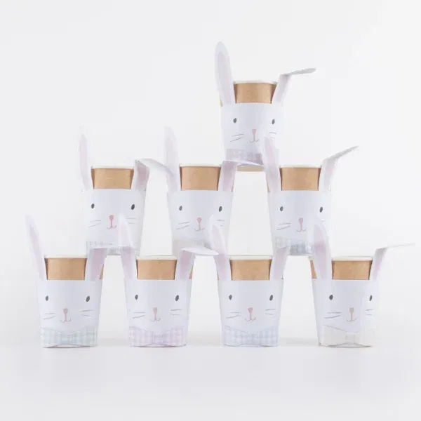 Set 8 bicchieri Coniglio di Pasqua MeriMeri