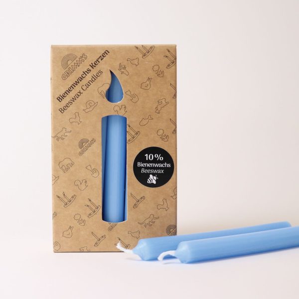 Set 12 candele azzurro 10% cera d'api Grimm's