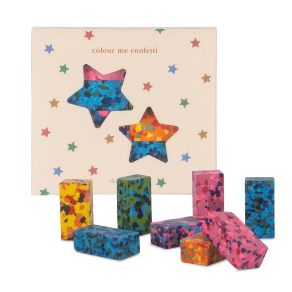 Set 8 mattoncini arcobaleno confetti Konges sløjd