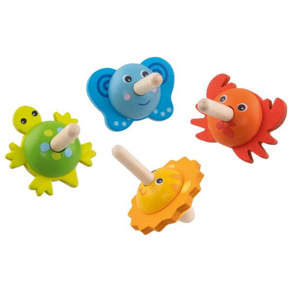 Trottola animali legno Goki