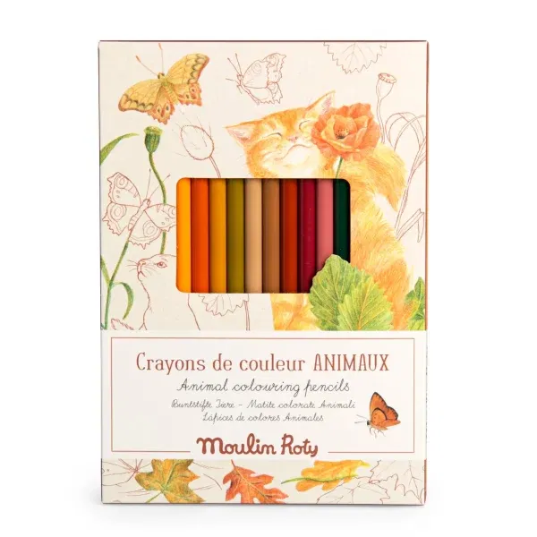 12 matite colori giardino + carte Moulin Roty