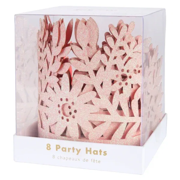 8 Coroncine party Pink glitter MeriMeri