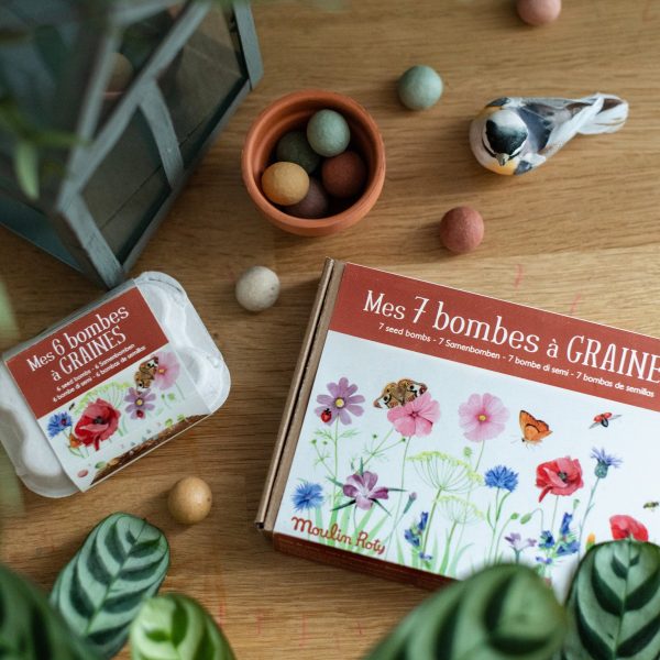 Cofanetto 6 bombe di semi bio Fiori Le Jardin Moulin Roty