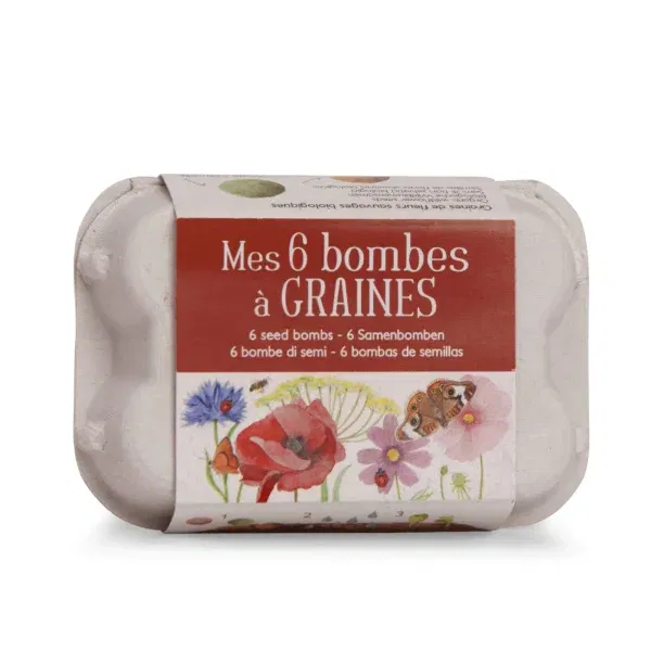 Cofanetto 6 bombe di semi bio Fiori Le Jardin Moulin Roty