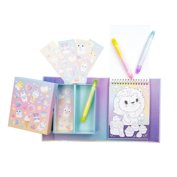 Cofanetto pastel colouring set KAWAII TIGER TRIBE