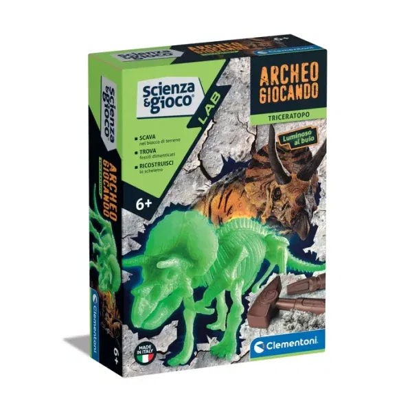 Kit scavo Archeogiocando Triceratopo Clementoni