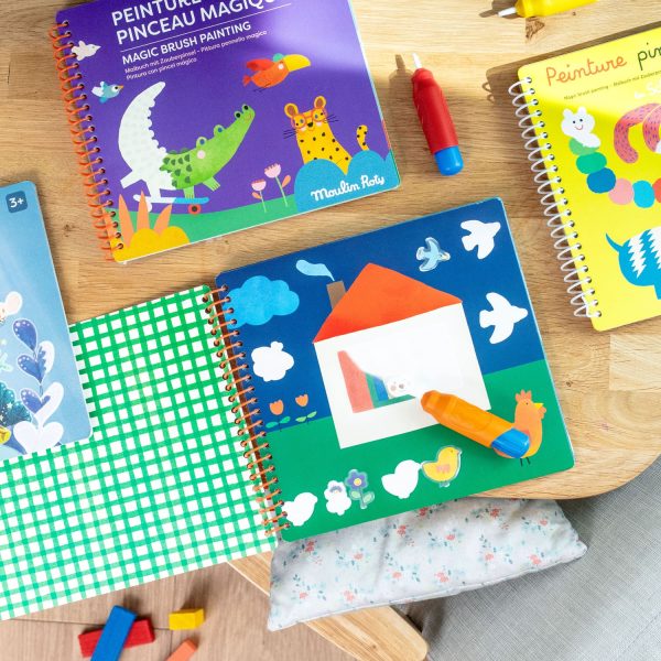 Quaderno con pennello magico Les Toupitis Moulin Roty