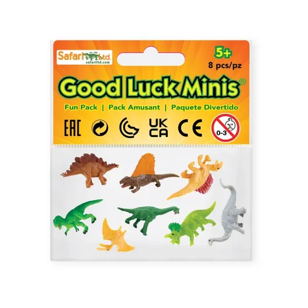 Set 8 miniature Good Luck Minis® Dino Safari LTD