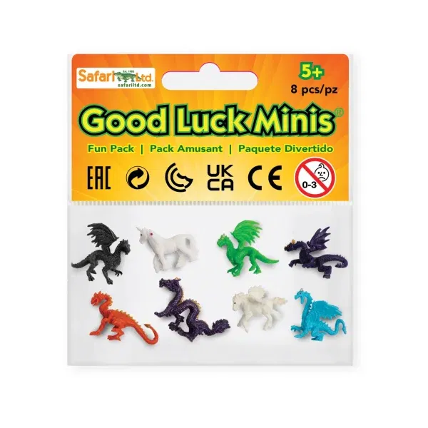 Set 8 miniature Good Luck Minis® Fantasy Safari LTD