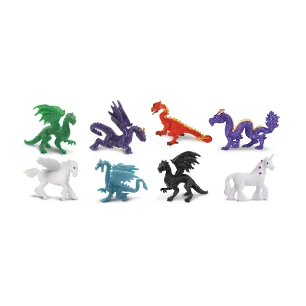 Set 8 miniature Good Luck Minis® Fantasy Safari LTD