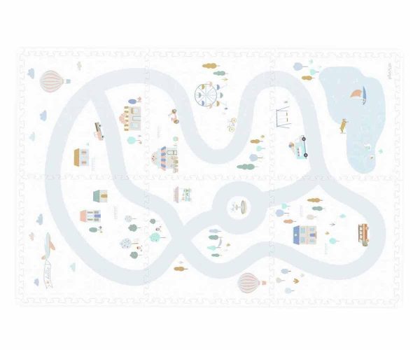 Tappeto componibile 2in1 Playmat Village 180x120 cm Play&go
