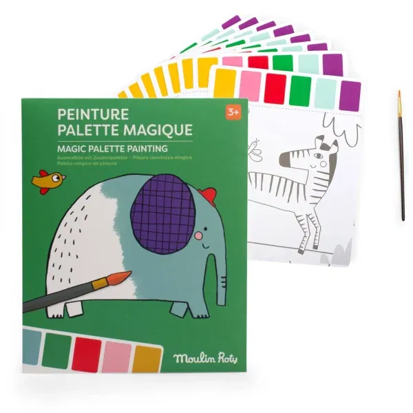 Tavolozza Magica con pennello e colori Les Toupitis Moulin Roty
