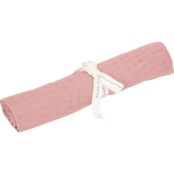 Telo di mussola rose 120x120 Little Dutch