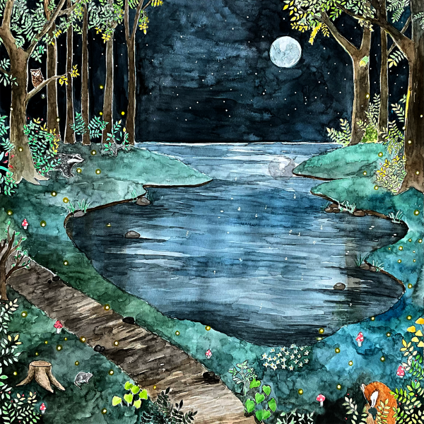 Telo gioco MOONLIGHT FOREST 100x100 cm Wonderie