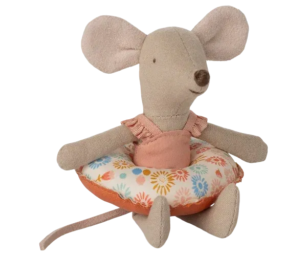 Topino little sister con ciambella fiori collezione mare Maileg
