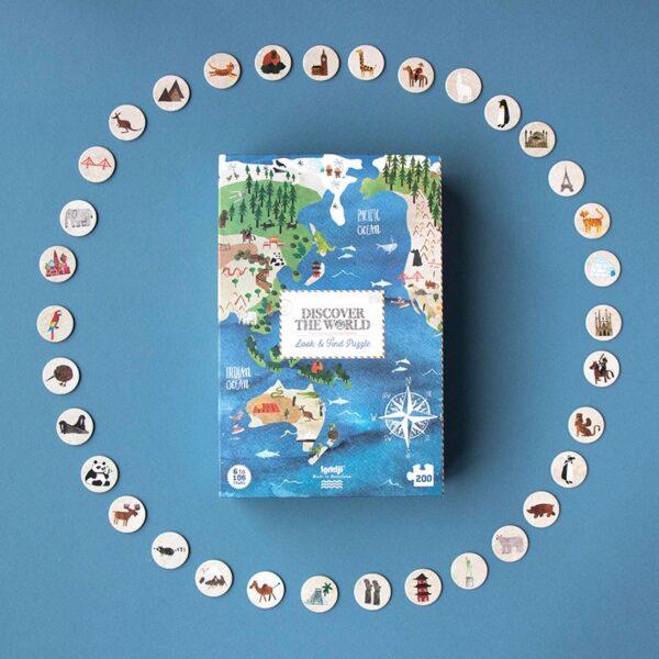 Gioco puzzle 200 pezzi DISCOVER THE WORLD Londji