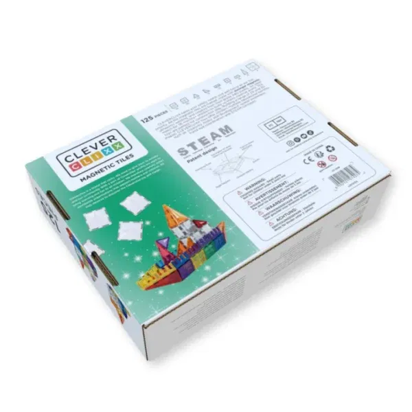 Cleverclixx costruzioni magnetiche Inventive Pack 110 pezzi + 15 tessere glitterate OMAGGIO