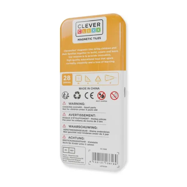 Cleverclixx costruzioni magnetiche Mini Tiles Pack 28 pezzi