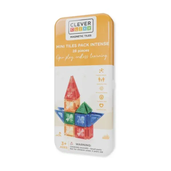 Cleverclixx costruzioni magnetiche Mini Tiles Pack 28 pezzi