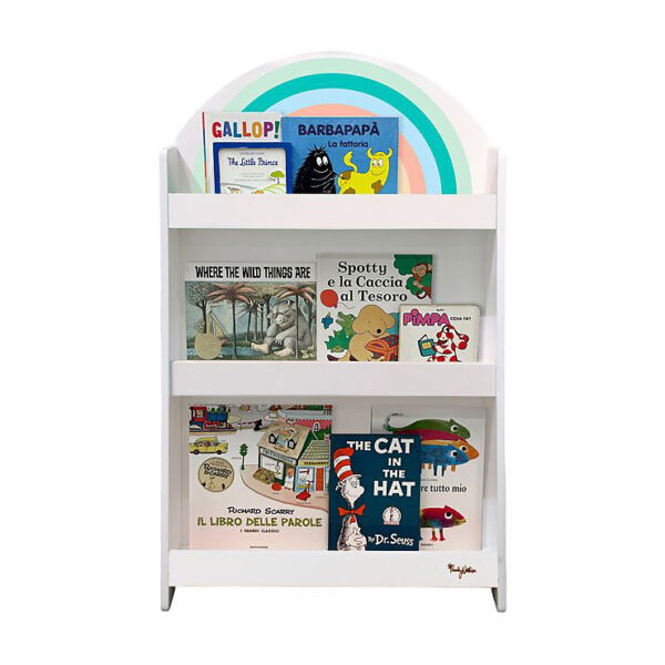 Libreria frontale Rainbow Montessori bianco