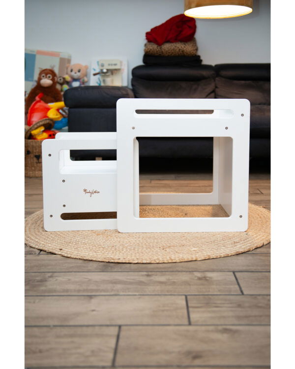 Set tavolo + sedia evolutiva Montessori bianco