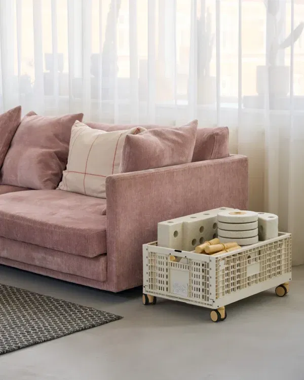 Set 4 rotelle Storage Crate Honey yellow MODU