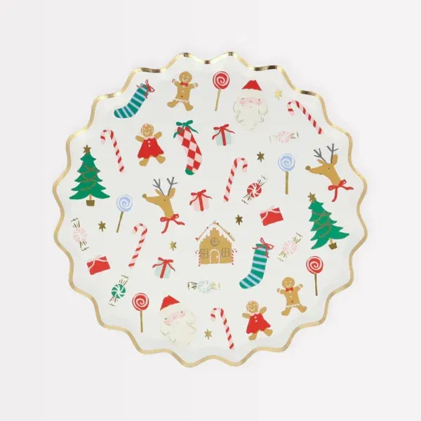 Set 8 piattini Jolly Christmas MeriMeri
