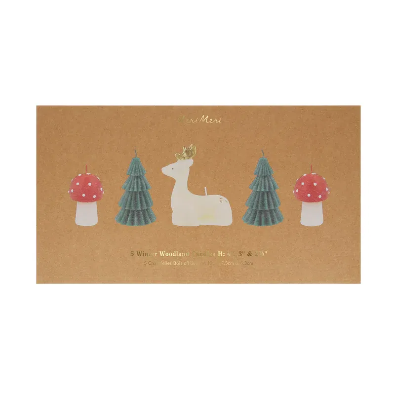 Set 5 candele sagomate Winter Woodland MeriMeri