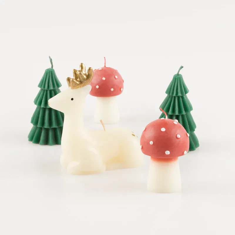Set 5 candele sagomate Winter Woodland MeriMeri